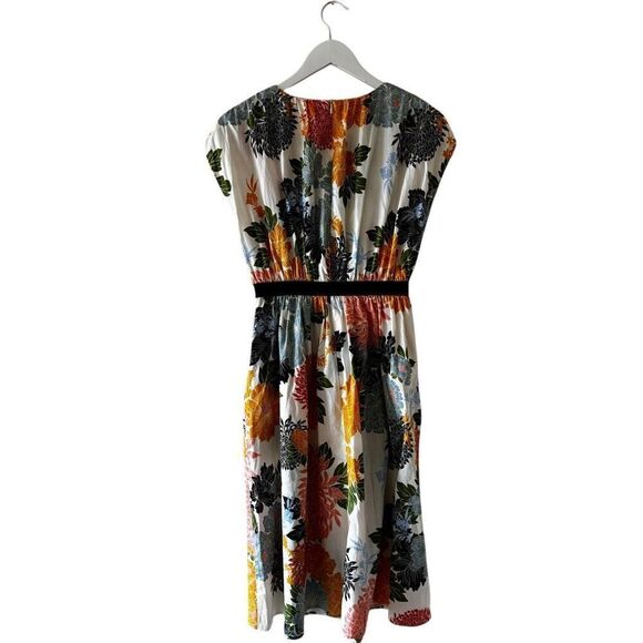 Zara Floral Print  Multicolor Bohemian Elastic Waist  Back Zipper SZ XS #2413 - Picture 8 of 14